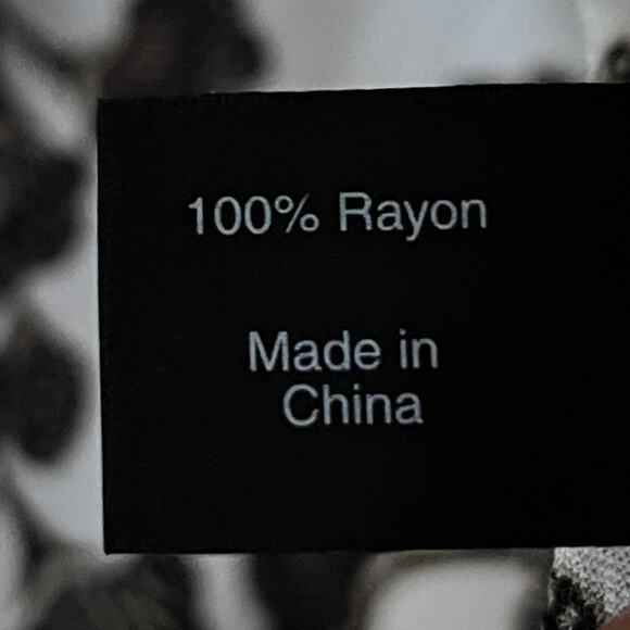 Lane Bryant white black floral chiffon blouse neck tie size 30 32 - Picture 7 of 8